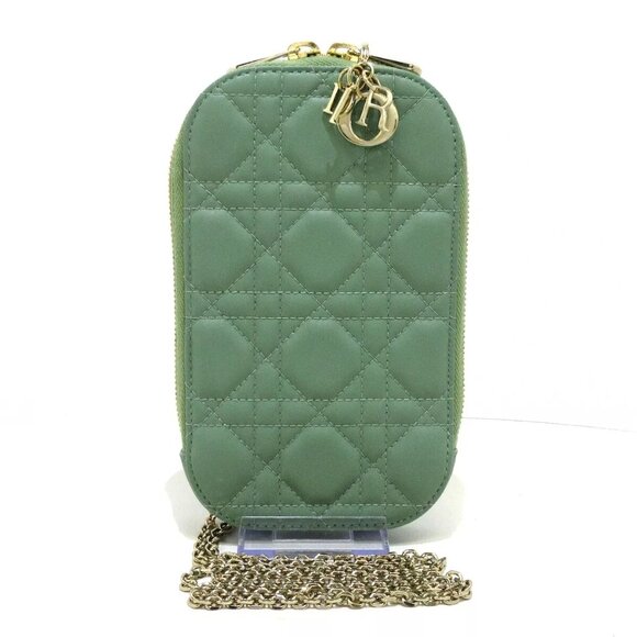 Dior Accessories - DIOR/ChristianDior Lady Dior Call'in Dior Phone Holder Green Lambskin 713-012025